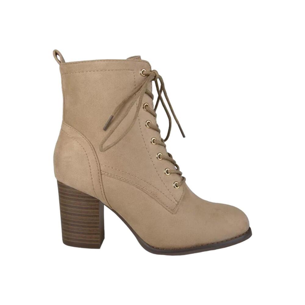 Journee Collection Women's Baylor Heel Booties Taupe - Medium - Picture 2 of 3